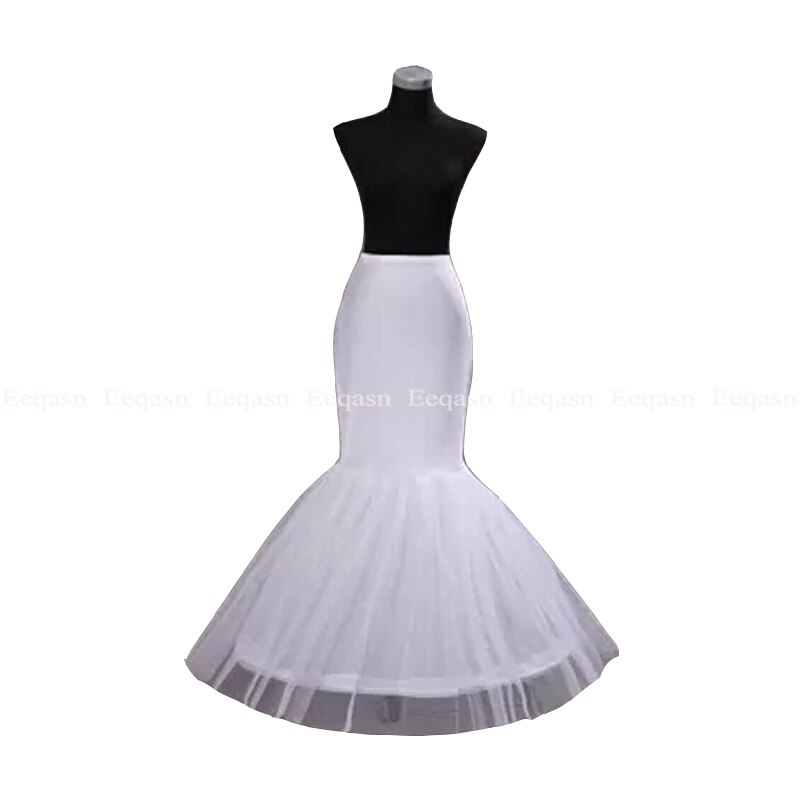 Mermaid Petticoat 1 Hoop Bone Elastic Wedding Dress Crinoline White Black Bridal Petticoat jupon underskirt