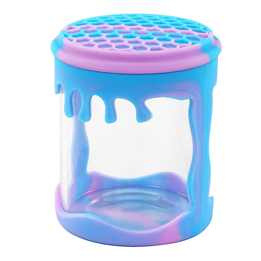 Silikon non-stick stor voksbeholder silikon krukker dab voks glass krukker voks beholder krukker dab konsentrat beholder flaske: Pluper blå