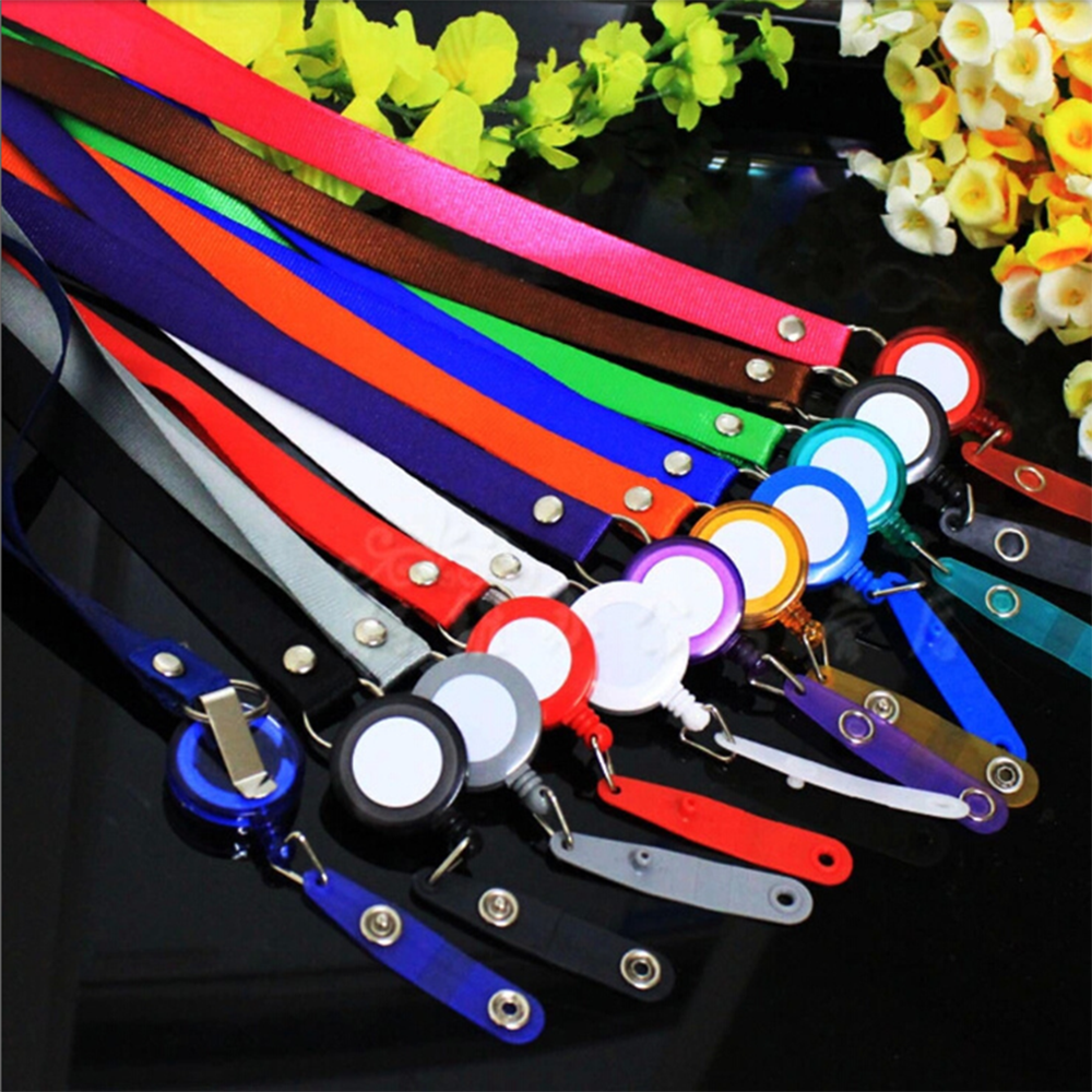 1PC Retractable Badge Holder Lanyard Neck Strap Nurse ID Badge Reel Credit Card Holders Keys Chain Name Tag Card Holder Office