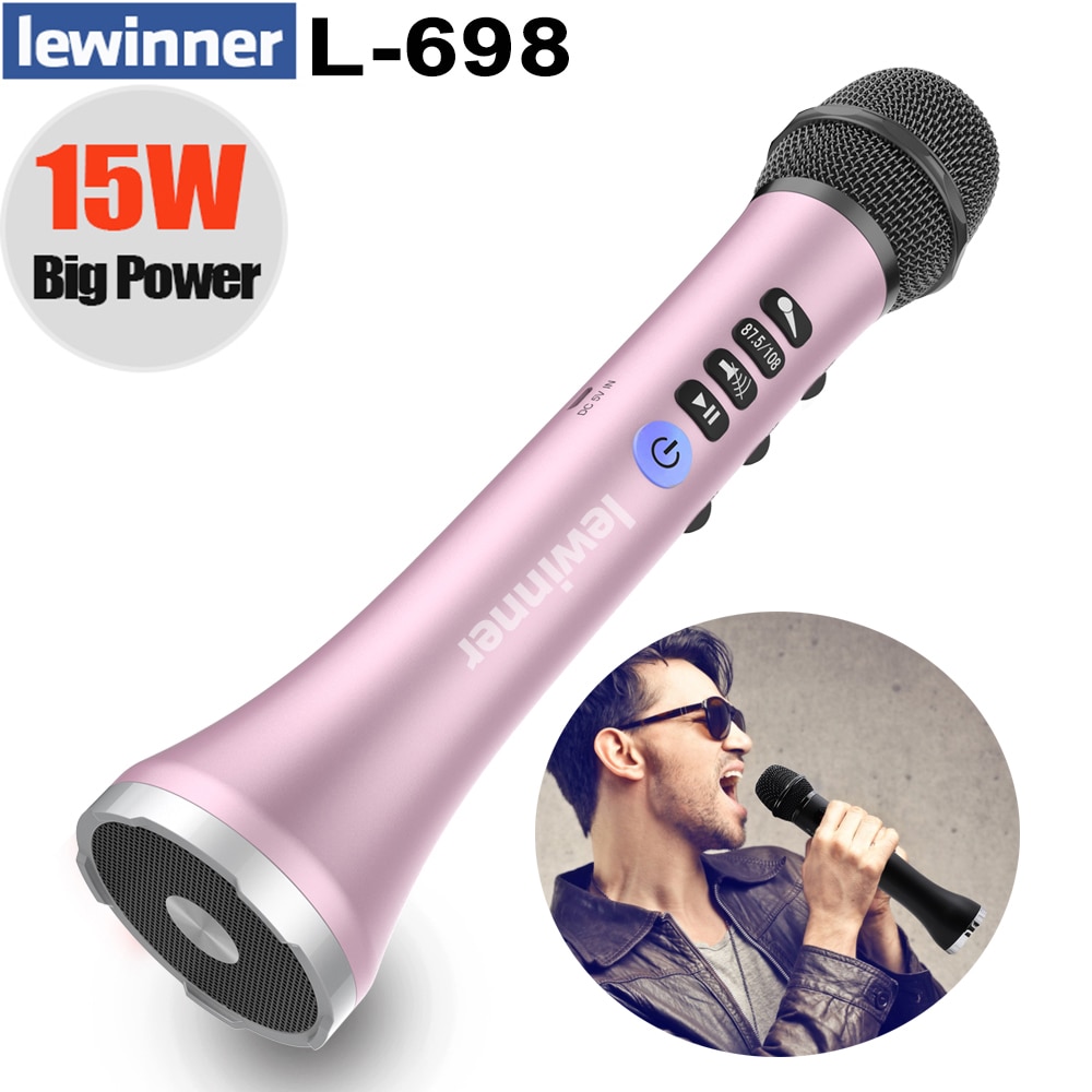 Lewinner L-698 professionele 15W draagbare USB draadloze Bluetooth karaoke microfoon luidspreker met Dynamische microfoon
