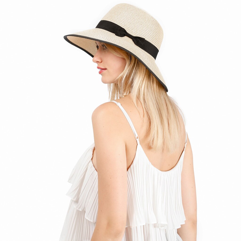 2020 moda praia palha chapéu feminino verão uv chapéu de sol das mulheres dobrável protetor solar pescador tampões dobrável enrolar floppy chapéus