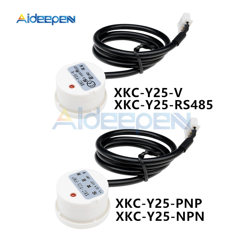Dc 5v 12v 24v xkc  y25 berøringsfri væskeniveausensor kontaktdetektor ydre klæbende type niveausensor npn pnp  rs485 interface