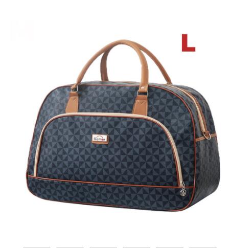 hand travel bag large capacity duffel bag PU leather big bag waterproof short-term travel shoulder bag female: L17