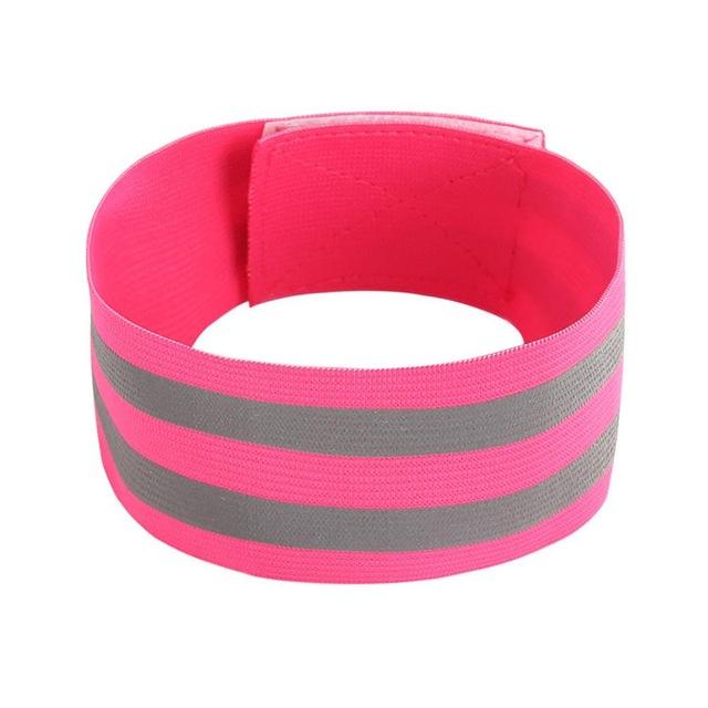 Bandas reflectantes elásticas para brazo, pierna y correas de tobillo, reflectantes de seguridad, cintas de correa para correr por la noche, caminar y ciclismo: Rose Red