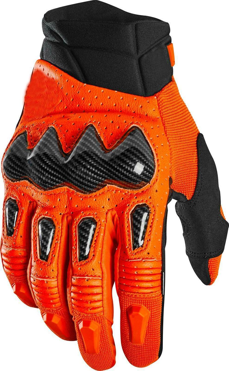 Troy Fox Bomber Handschuhe Motorrad ATV Bike Reiten Motocross BMX MX Dirt Berg Fahrrad Offroad Orange Schwarz Handschuhe: Orange / XL