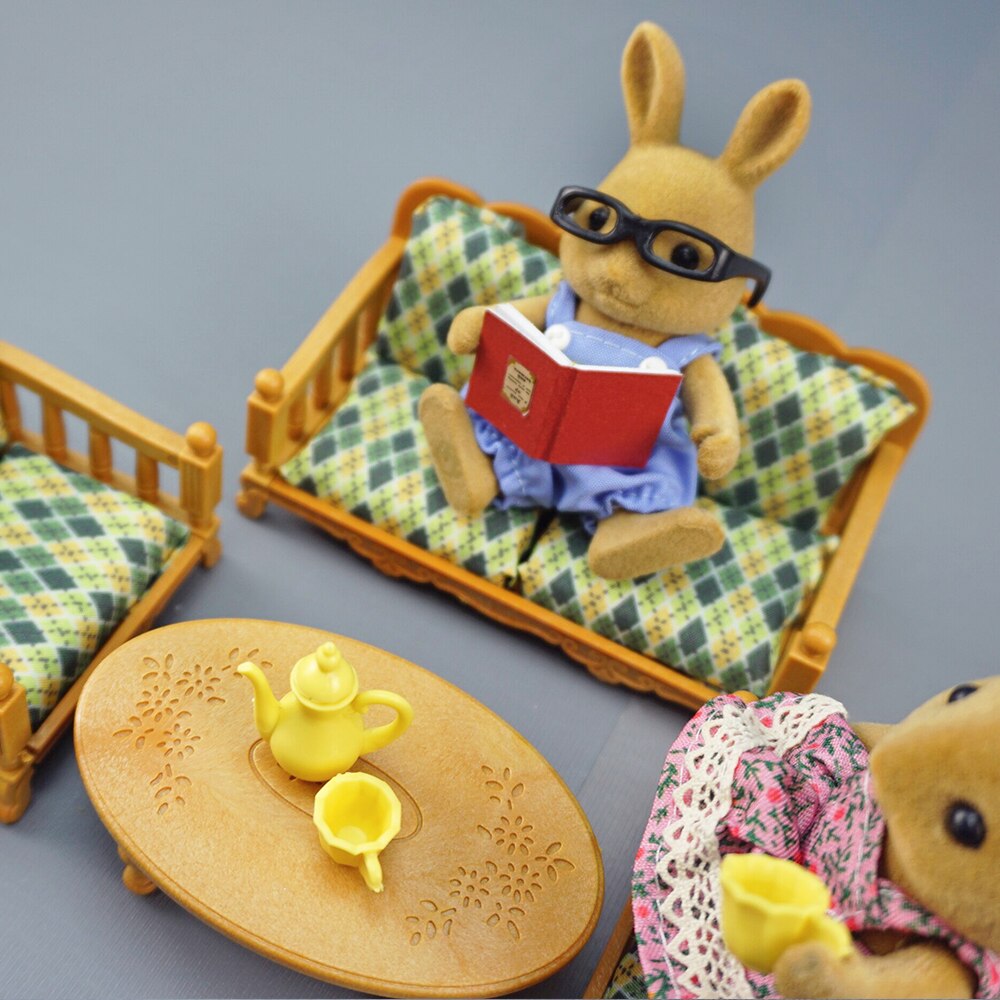 Wald Familie 1:12 Puppenhaus Wohnzimmer Vergnügungspark Ebene Puppe Zubehör Mini Modell Möbel vorgeben Spielen Für Mädchen