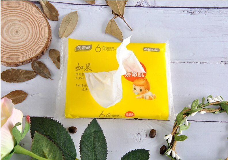 Raw wood pulp without chemical addition baby moisture portable toilet paper meal paper tissue paper