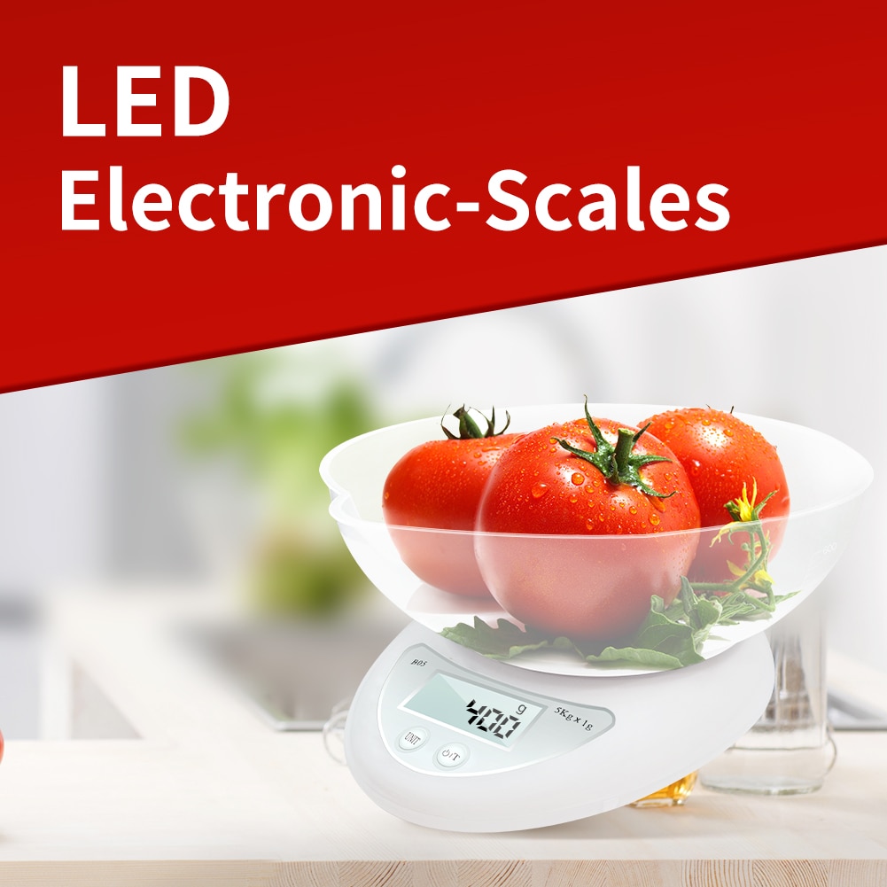 Meijuner-báscula Digital portátil para cocina, balanza electrónica LED, herramienta de medición de peso, utensilios de cocina para el hogar, 5kg/1g