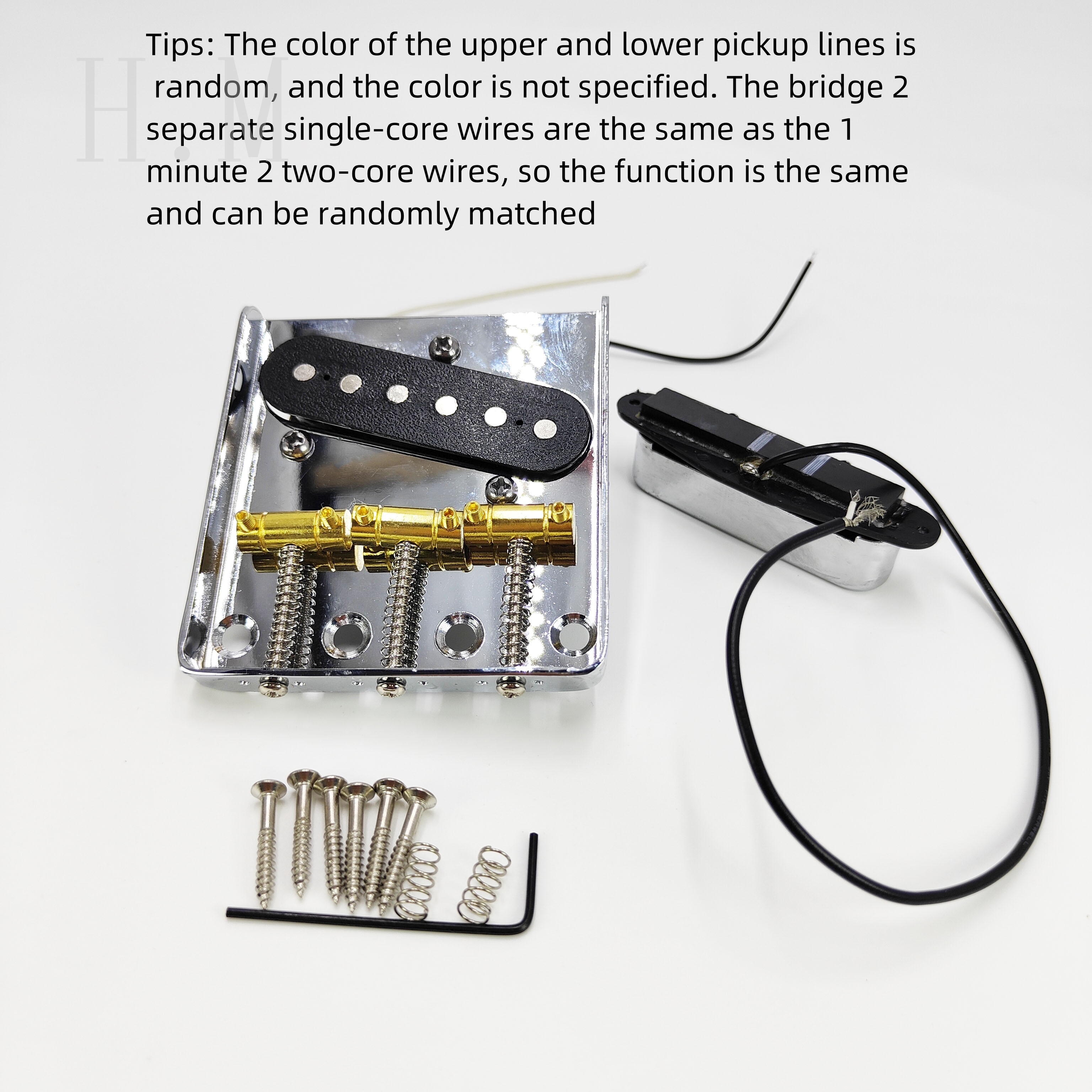 Puente de cenicero de tres monturas de compensación de latón, puente de guitarra, pastilla completa para accesorios de guitarra eléctrica Telecaster Tele-TL