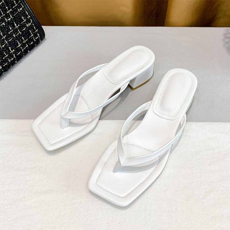 Femmes D'été Pantoufles À Talons Hauts Épais Babouches femmes Plage Tongs Sandales Plate-Forme Causal Chaussures Solides