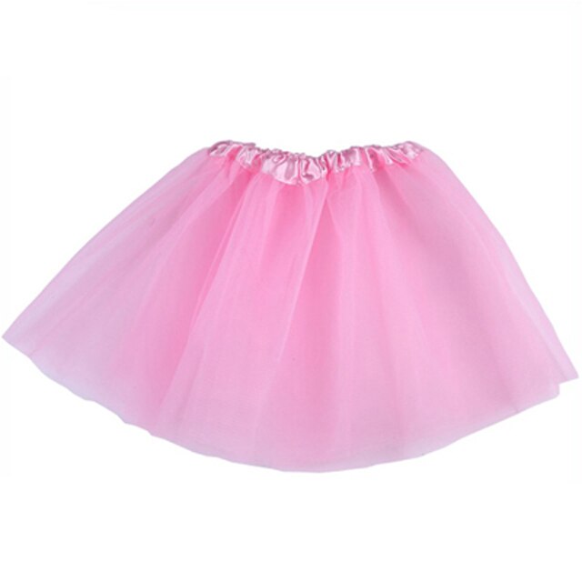 Meninas do bebê saias de baile crianças cintura elástica pettiskirt tule mini princesa ballet festa saia colorida crianças roupas da menina: Pink