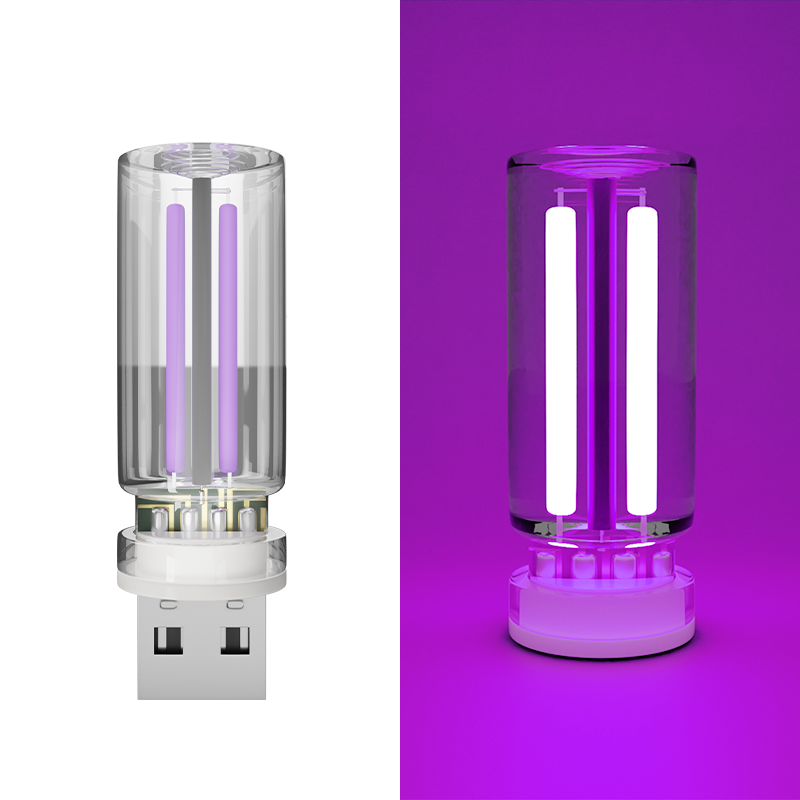 Bil usb natlampe touch control glødelampe atmosfære lys dekorativ bærbar belysning plug play led glødelampe pære: Dyb blå