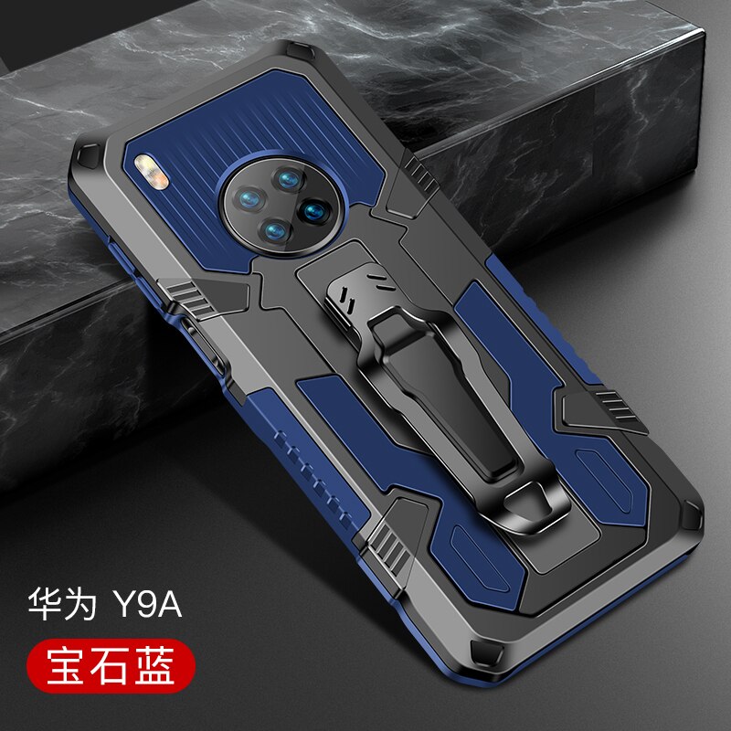 Custodia per Huawei Y9A 2020 custodia FRL-22 custodia antiurto per Clip da cintura custodia per Huawei Y9A Y 9A Coque Funda capa: For Enjoy 10 Plus / Blue