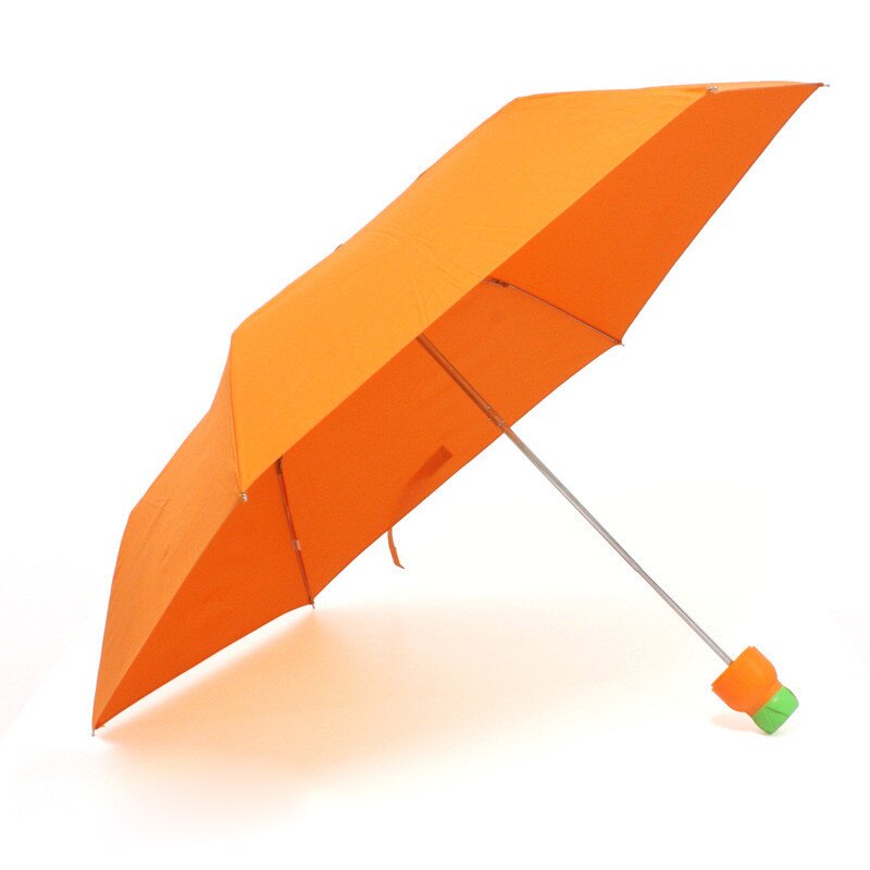 Sombrilla plegable de tres verduras para niños con dibujos animados de Chile, zanahoria, maíz, rábano, sombrilla, protección solar uv a prueba de viento