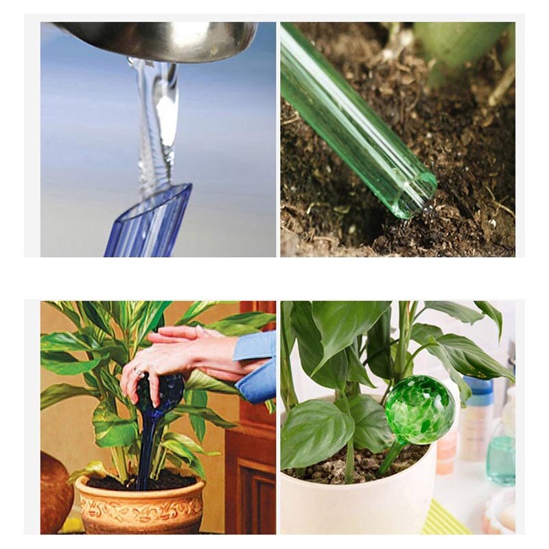 Plant Watering Globes Automatic Watering Globe Mini Decorative Hand-Blown Glass Small Plant Watering Tool NW