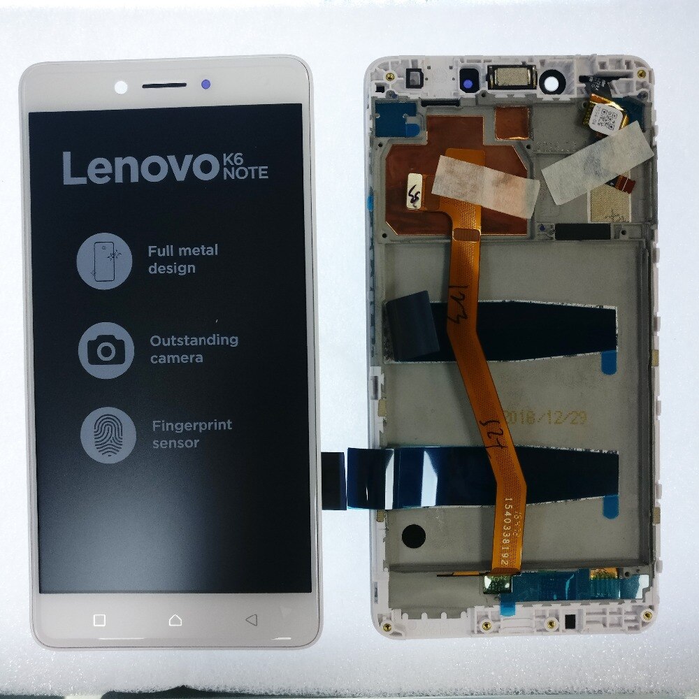 Bianco/nero 5.5 pollici per Lenovo K6 Note / K6 Plus K53a48 DIsplay LCD completo Touch Screen Digitizer Assembly con cornice