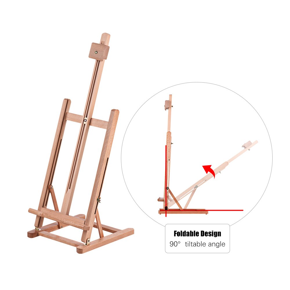 Adjustable Tabletop H-frame Wood Easel Assembled High Art Supplies for Artists Students School