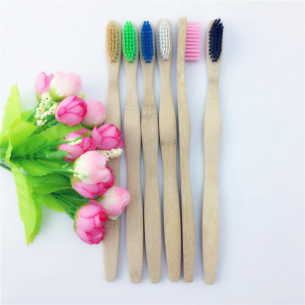 1 Pc 100% Natuurlijke Biologisch Afbreekbare Houtskool Bamboe Tandenborstel Whitening Zachte Haren Bamboe Tandenborstel Milieuvriendelijke Oral Care