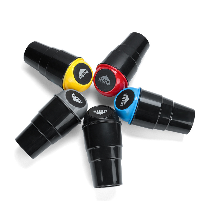Cubo de basura para coche, contenedor de basura automático, caja para polvo, color amarillo, rojo, azul, negro y gris