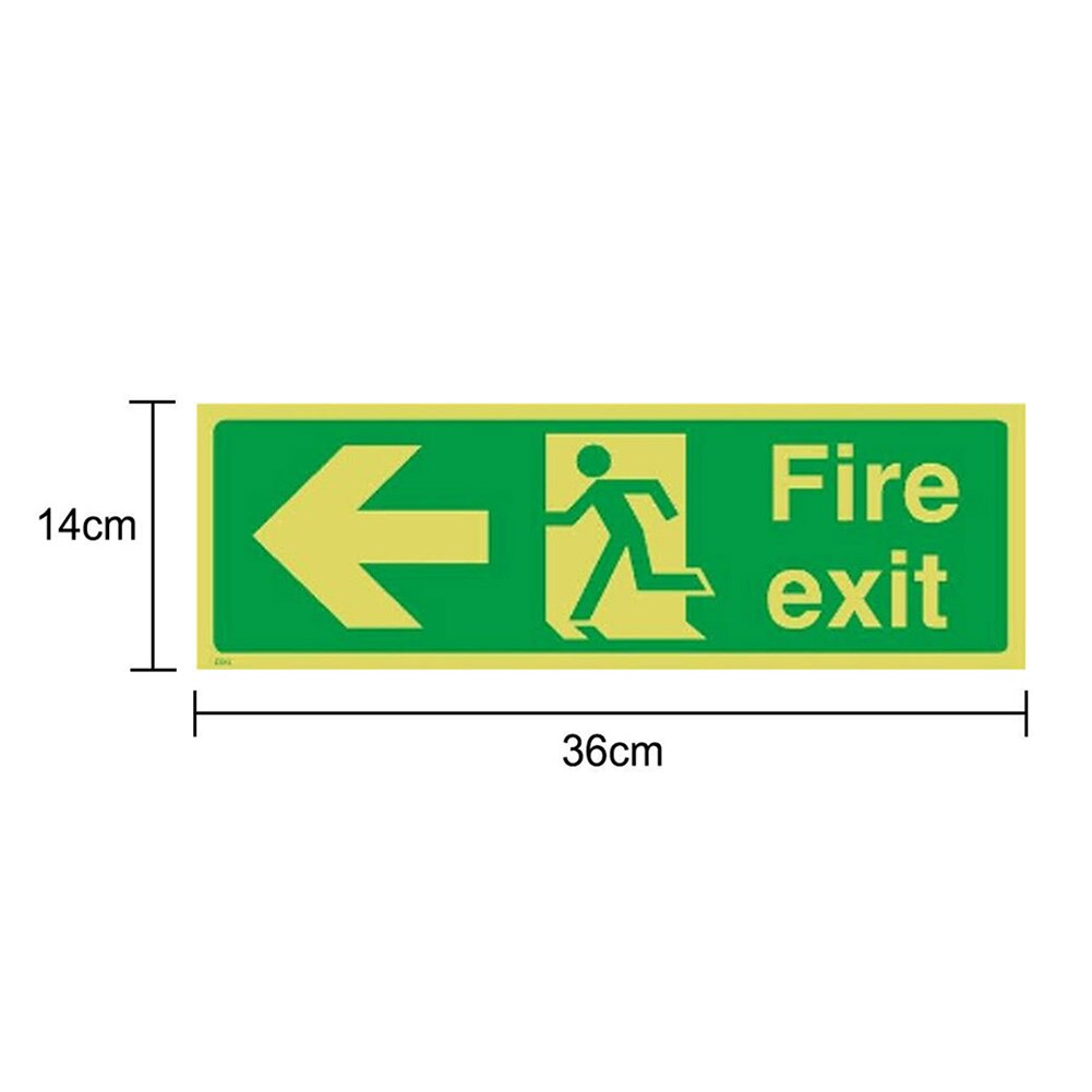 Exit Sign 8pcs Adhesive Glow In The Dark Fire Secure Guidance Sign with Direction Arrows Safe Sticker