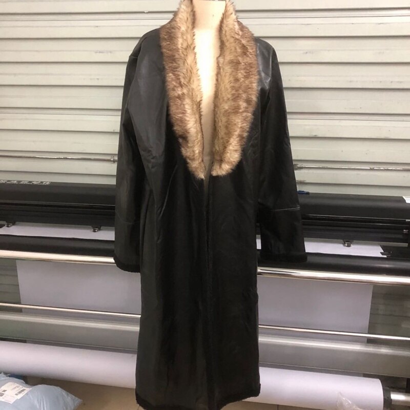 Plus Größe Leder Mantel Männer Pelz Kragen Winter Revers Langarm PU Zipper Beiläufigen Frauen Jacken Lugentolo