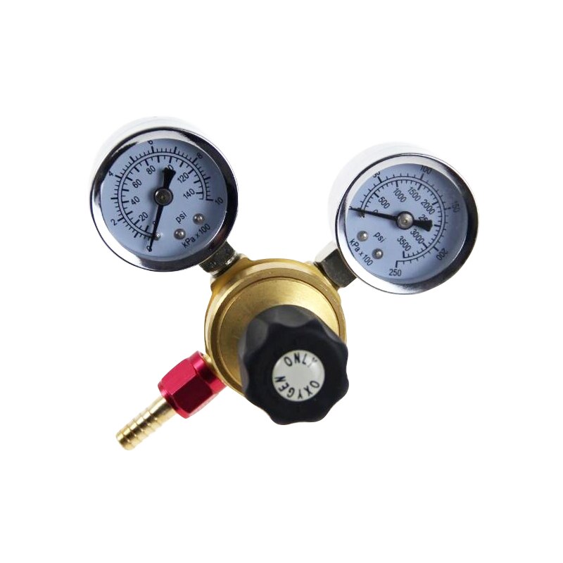 OXYGEN REGULATOR FOR DISPOSABLE OXYGEN O2 CYLINDERS (M12 THREAD)