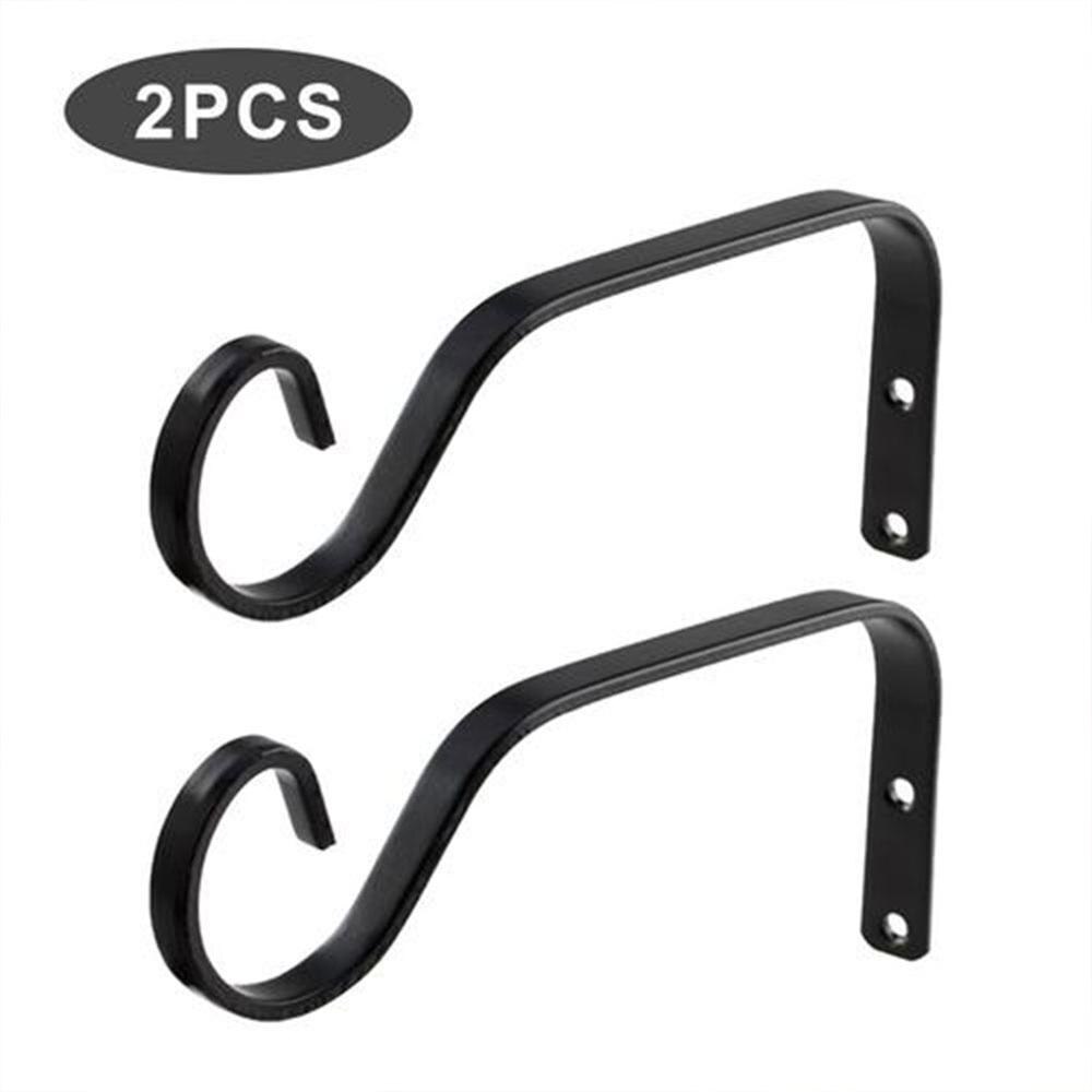 2PCS 7.3"Decorative Iron Wall Hooks Metal Lantern Bracket Hanger for Hanging Plants, Bird Feeders, Wind Chimes, Indoor Outdoor