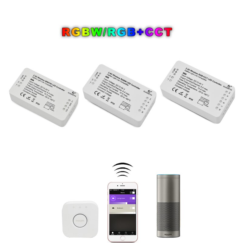 ZIGBEE Led Rgbw Controller 12V 24V 4 Channel Lightify Tradfri Compatible Controller RGBW String Ribbon Mobile Zll APP Control