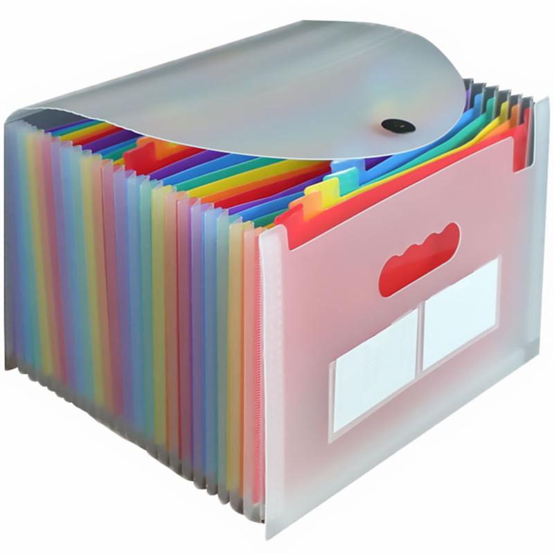 24 Pockets File Folder Rainbow Multi-Layer Folder A4 Letter Size File Organizer