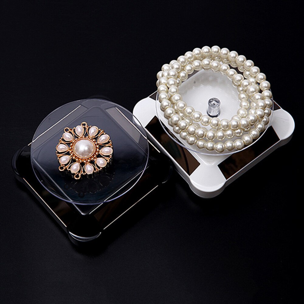 Zonne-energie Elektrische Roterende Display Stand Lade Sieraden Accessoires Prop Stand Telefoon Display Stand Batterij Inbegrepen (Golden)