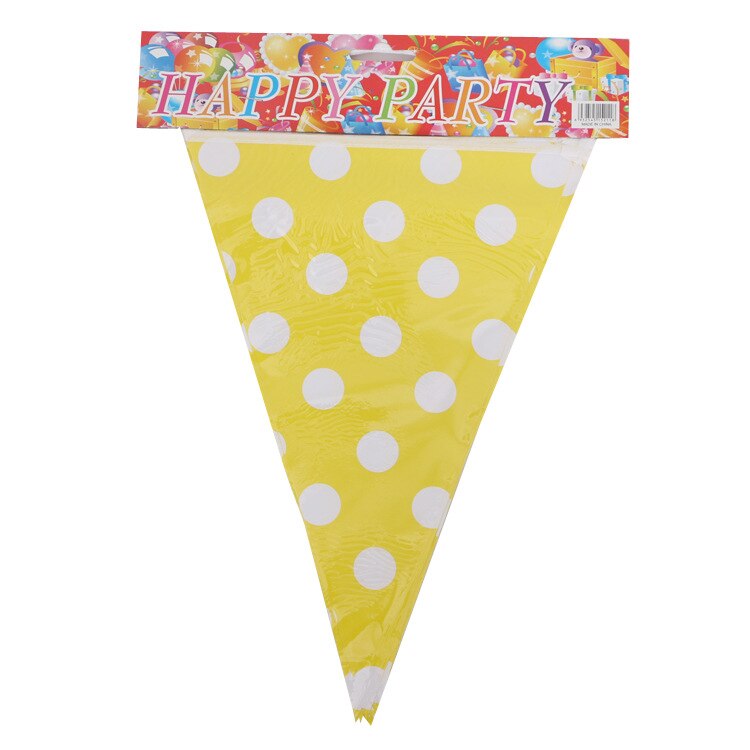 Dot Small Flags Birthday Party Wedding Scene Shopping Mall Activities Kindergarten Layout Banner Decoration Supplies: Yellow