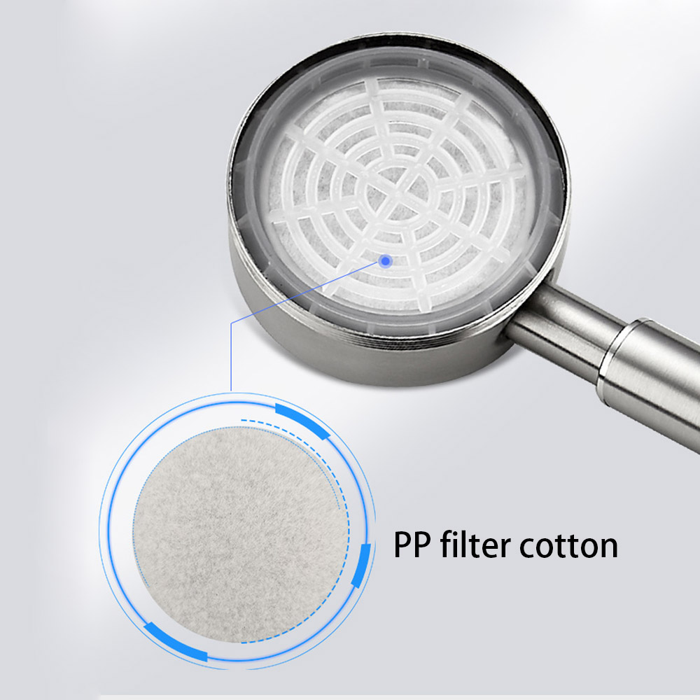 Hochdruck 304 Edelstahl Gebürstet Runde ECO Einzel Funktionen PP Filter Wasserhahn Zubehör Badezimmer Hand Dusche Kopf