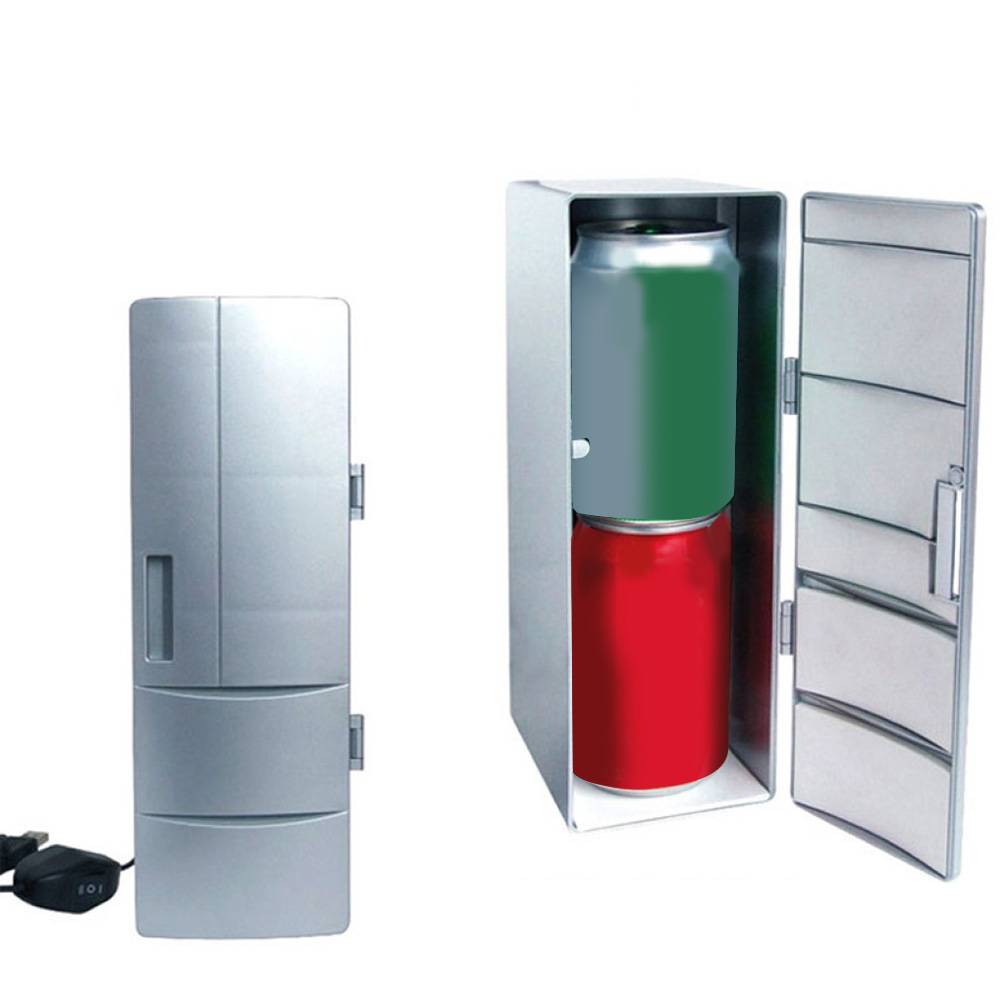 Car DC12V Universal &Cold Dual USB Mini Fridge Mini USB Refrigerator Office Home Small Refrigerator