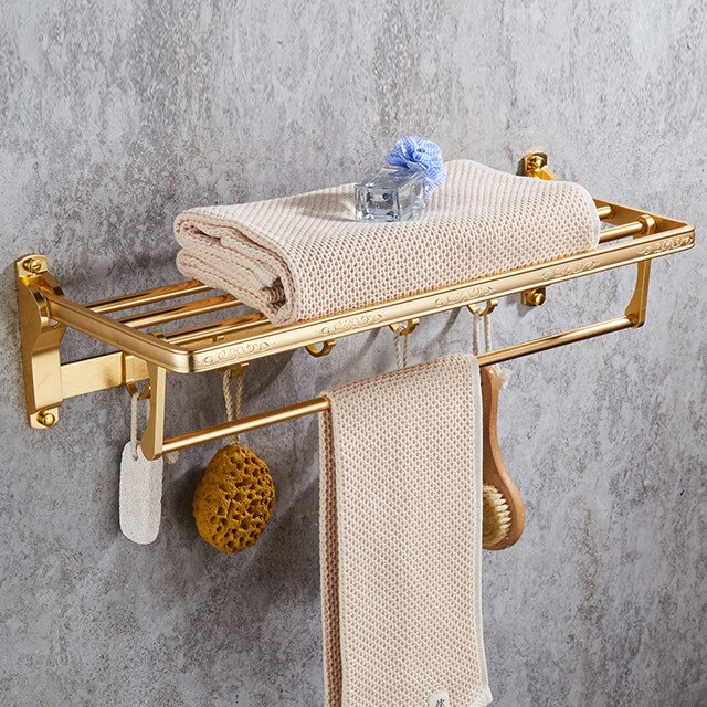Bathroom Accessories Set Towel Rack Toilet Brush Holder Bathroom shelves Robe Hook Aluminum Bath Hardware