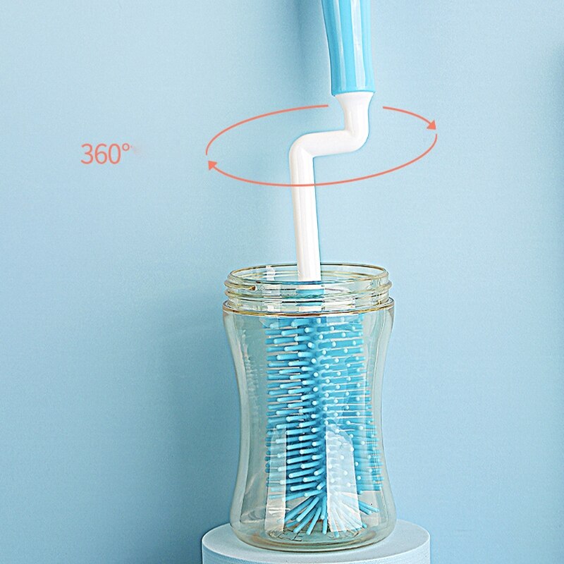 3Pcs Siliconen Fles Borstel 360 Graden Fopspeen Cup Tepel Schoonmaken Borstels