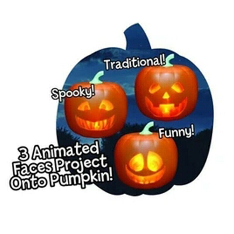 Halloween Flash Talking Singing Animated LED Pumpkin Projection Lamp Halloween Home Party Decoration Switchable Three Expression