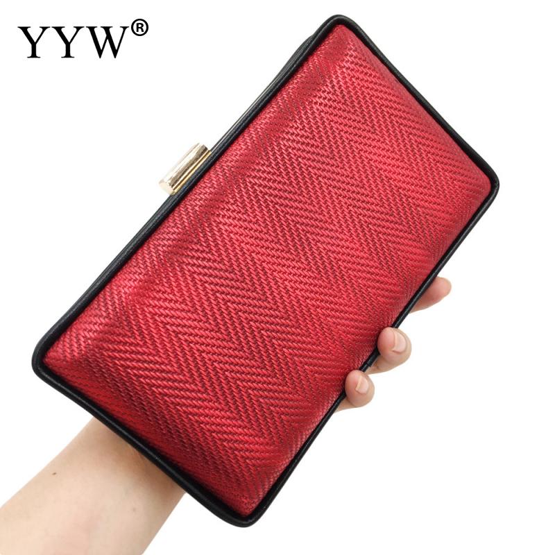 Green Weave Clutch Bag Met Ketting Vrouwelijke Handtas Vintage Pochette Femme Bruiloft Clutch Bags Voor Vrouwen Crystal Bolso Mujer: red