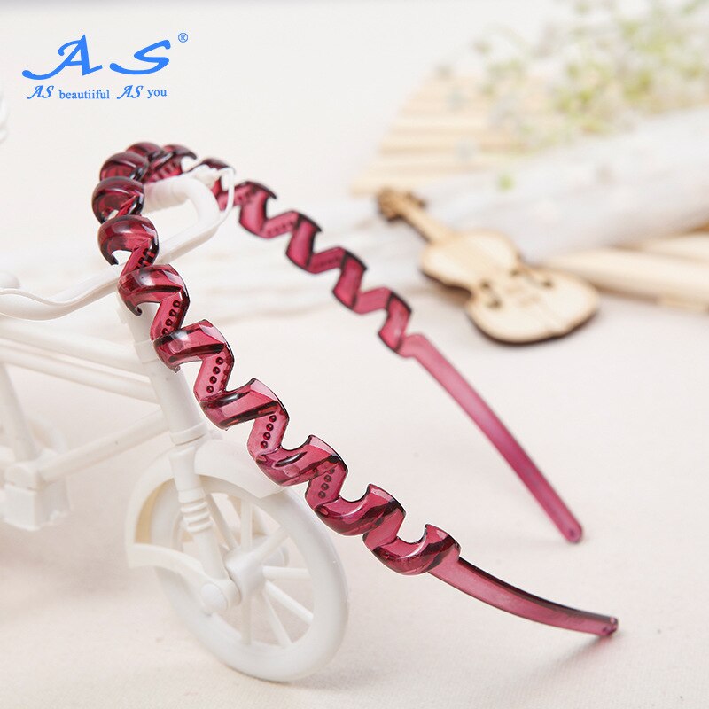 As Genuine Product Korean-style Versatile Hair Accessories Headdress Thick Wave Hair Bands Breaking Constantly Resin Hea: Wine Red