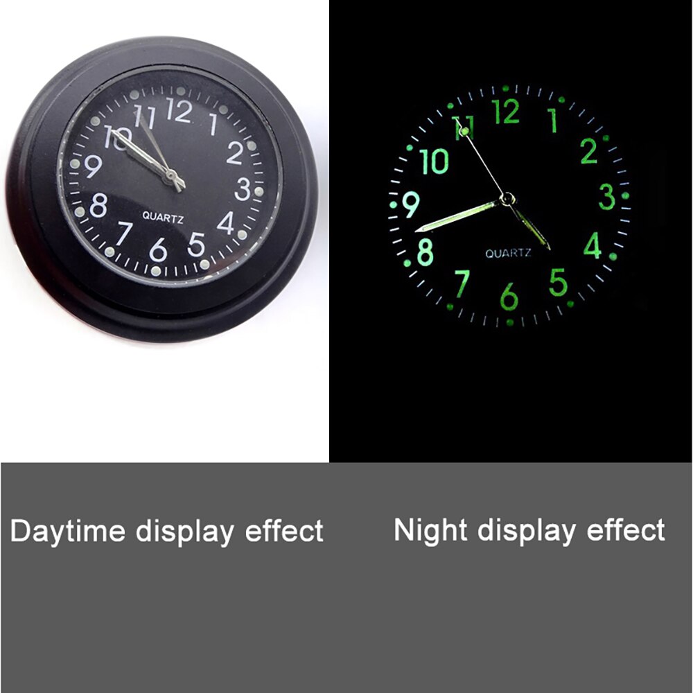 Motorcycle Quartz Clock 7/8" Waterproof Chrome Bike Handlebar Mount Watch Aluminum Luminous Clock Universal Moto Accessori Bla