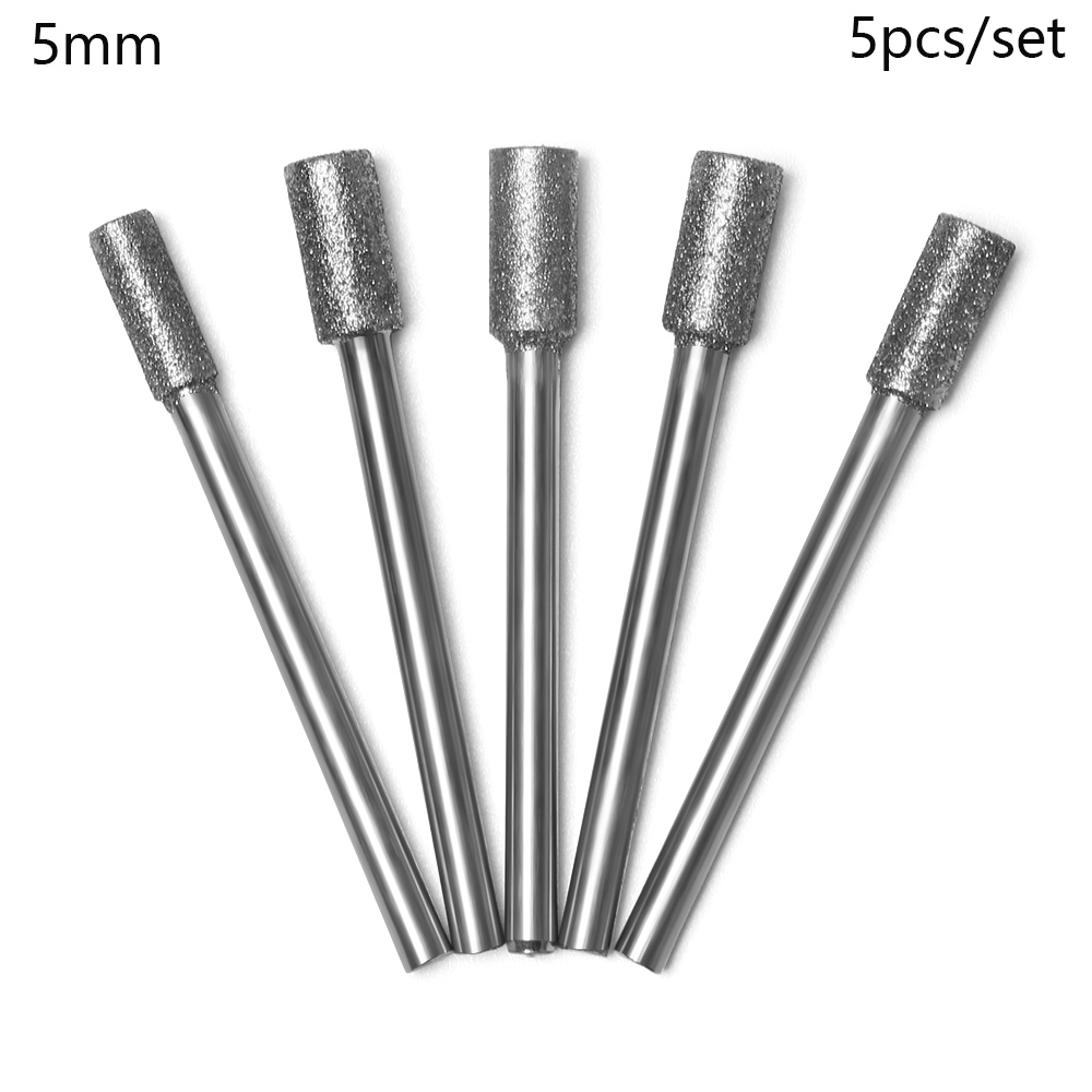 5pcs 3/4/5mm Burr Stone Fits 1453 Craftsman Micro-carving Needle Diamond Chainsaw Sharpener Abrasive Tools Chainsaws Sharpening: Orange