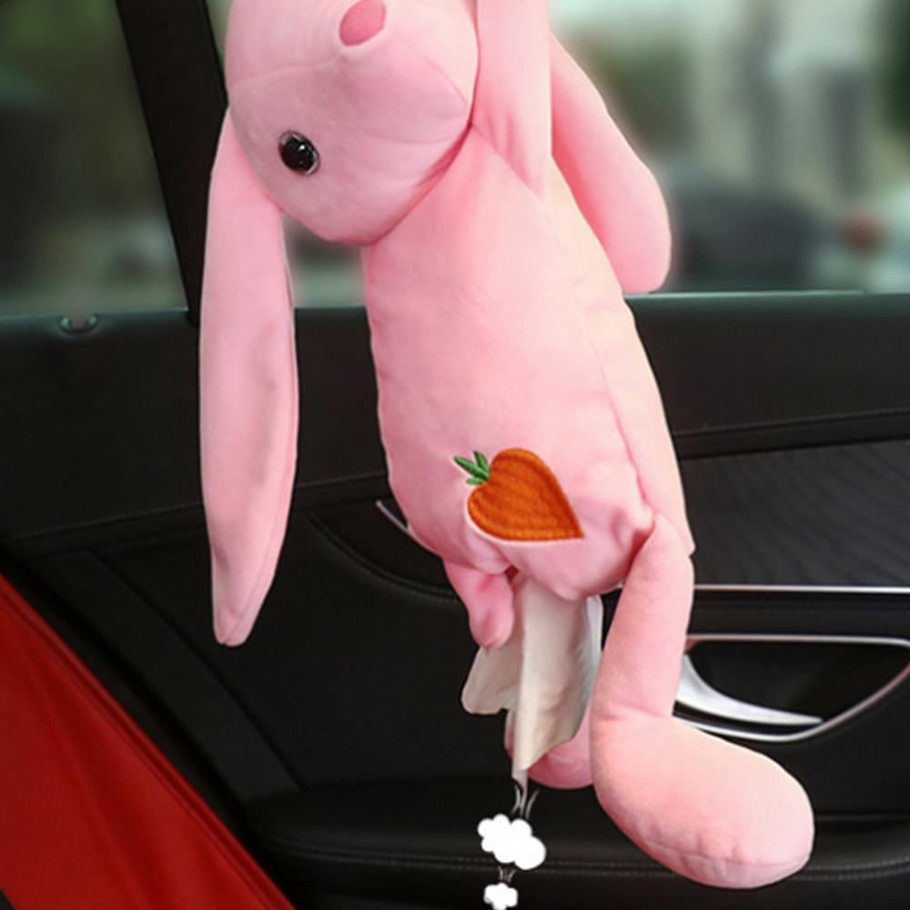 Universal Car Zipper Backseat Tissue Box Cartoon Cute Animal Tissue Box Car Interior Products