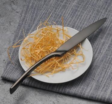 Romantiske klassikere sort bestik sæt rustfrit stål western food service sæt gaffel bøf kniv spisestel: Kniv