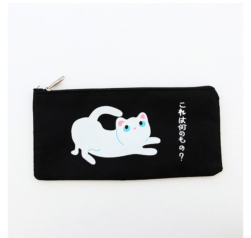 Schattige katten etui kawaii canvas etui met rits etui etui trousse scolaire pennenbakje voor school koreaanse schrijfwaren: 2