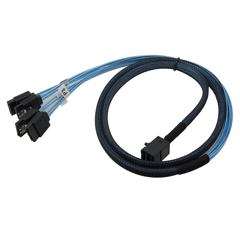 Internal 12G HD Mini SAS SFF-8643 to 4 x SATA Cable Hard Drive Cable,HD Mini SAS Host/Controller to 4 SATA Target/Backplane