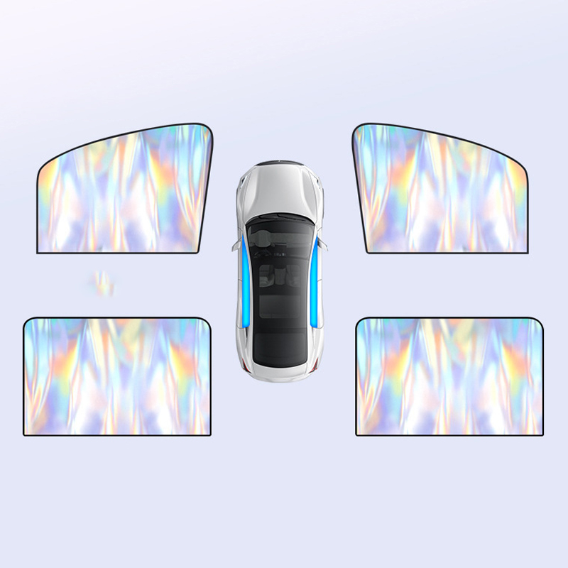 Zonneschermgordijnen voor de zijruit van de auto - Zomerzonbescherming UV-reflecterende magnetische privacyafdekkingen: Zilver