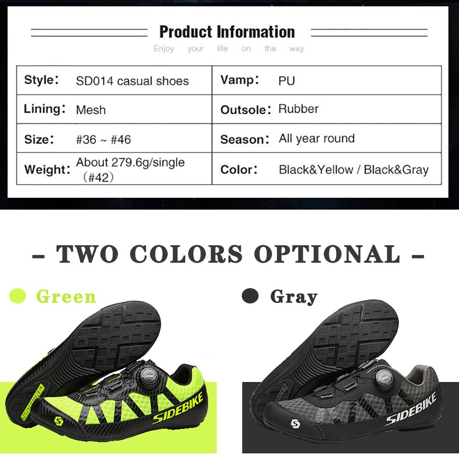 SIDEBIKE-zapatos atléticos profesionales para hombre, zapatillas de ciclismo de montaña con autosujeción, transpirables, de goma