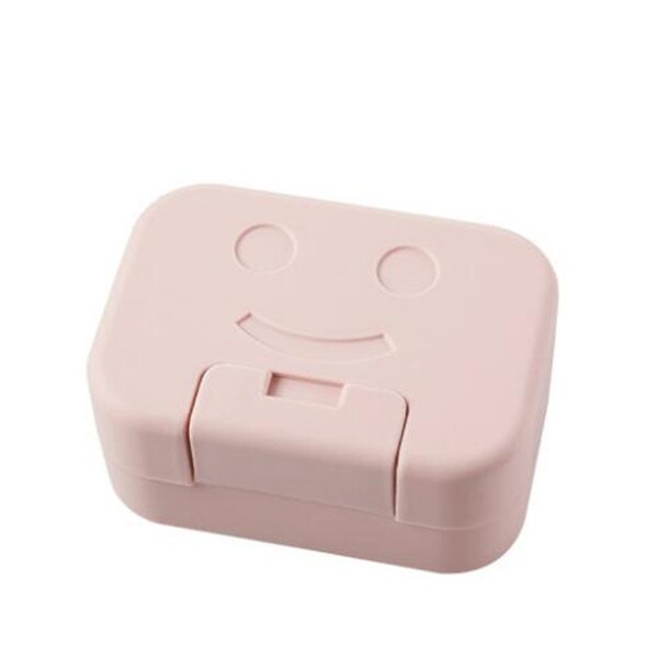 Oyourlife criativo dos desenhos animados caixa de sabão portátil viagem ao ar livre sabão proteger recipiente banheiro caixa de sabão acessórios do banheiro: Rosa