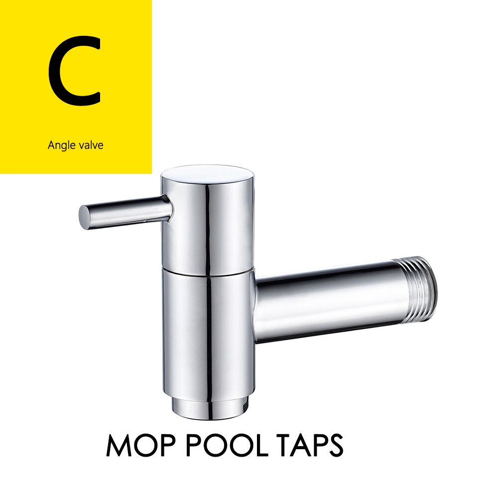Brass Bibcock Chrome Wall mounted Washing Machine Faucet Bath Toilet Mop Pool Taps Angle valve for Washing machine: T015