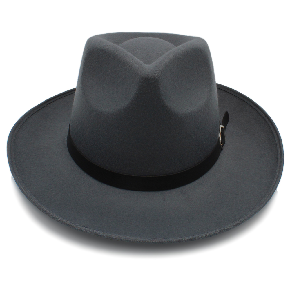 Mannen Vrouwen Wollen Panama Hoeden Brede Rand Fedora Caps Trilby Zonnehoed Klassieke Retro Party Street Style Travel Size Us 7 1/4 Uk L: GRAY
