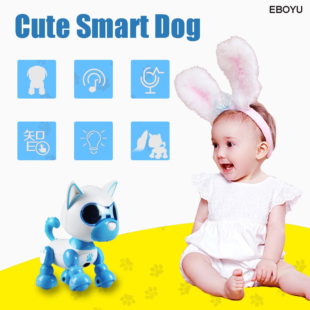 EBOYU Nette Clever Hund UInteractive Clever Welpen Roboter Hund Mit LED Augen Klang Aufnahme Singen Schlaf Nettes Spielzeug